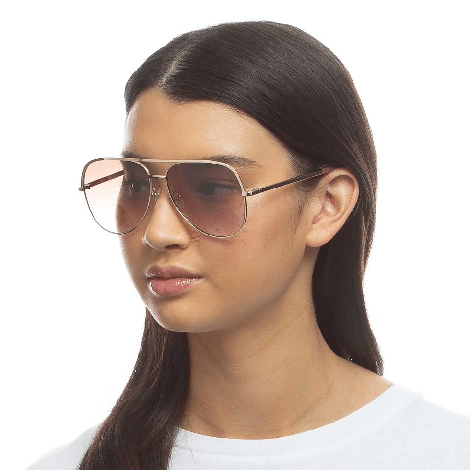Hey Bby Gold/Brown Grad Flash Sunglasses
