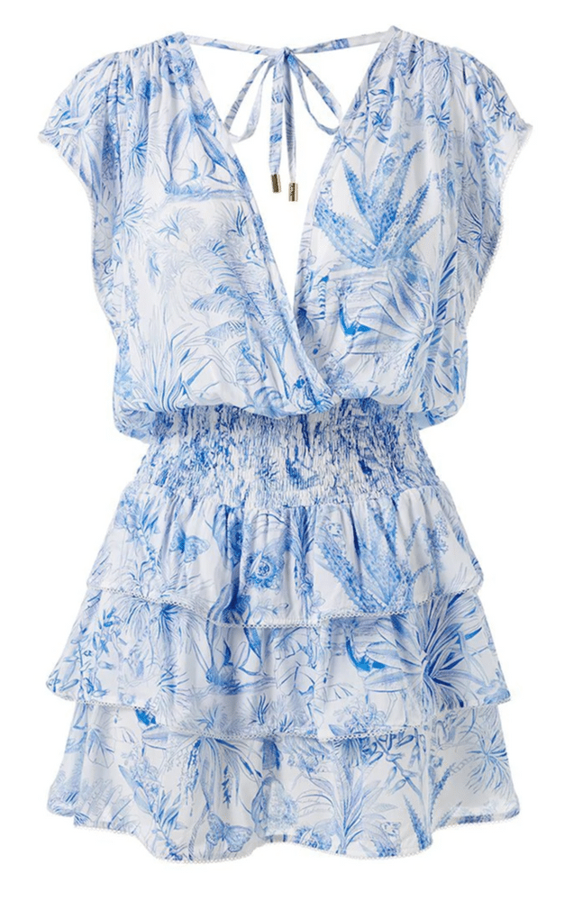 Jess Blue Tropical Dress