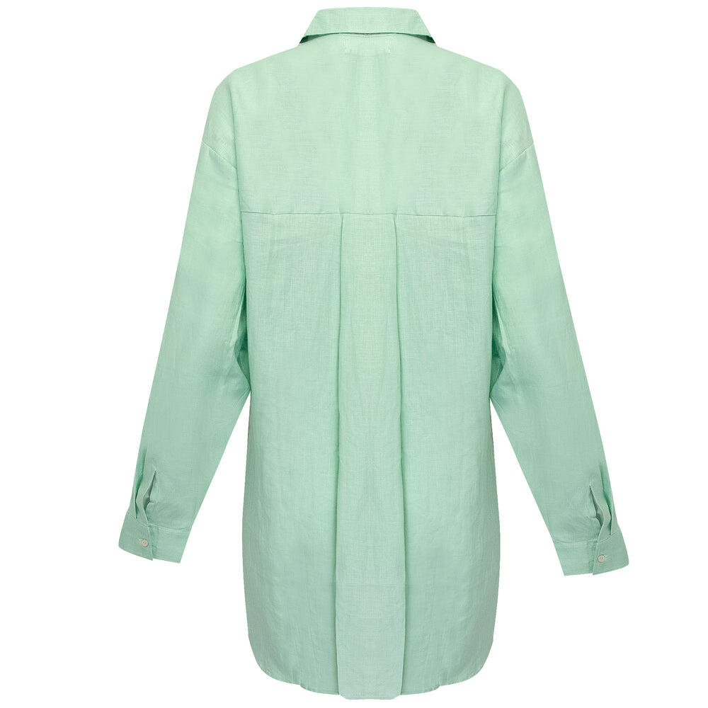 Shelly Beach Shirt Dress Mint Green