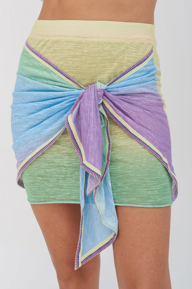 Ombre Rainbow Tie Skirt Bright