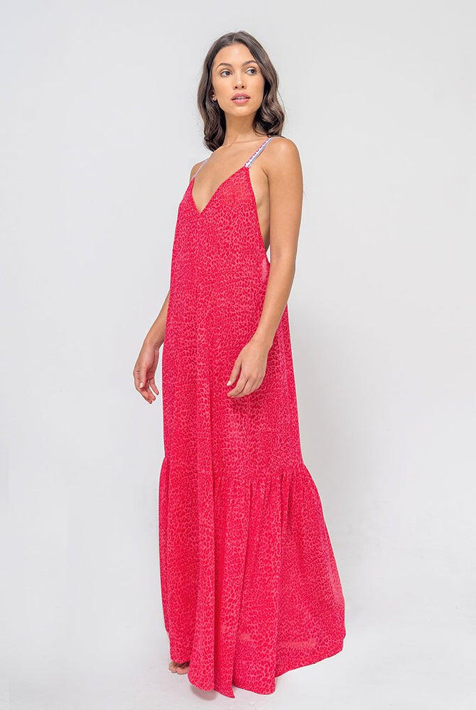 v back maxi dress