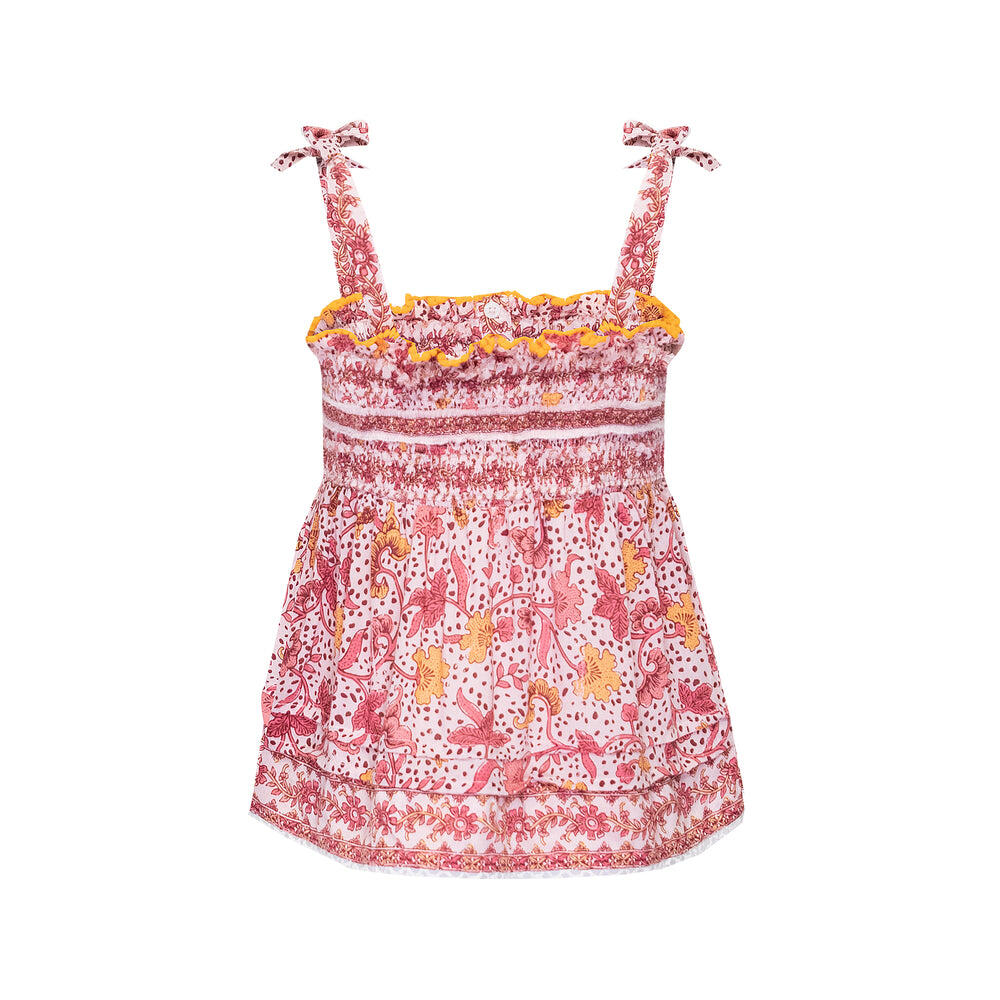 Top Cindy Smocked Kids Pink Clary