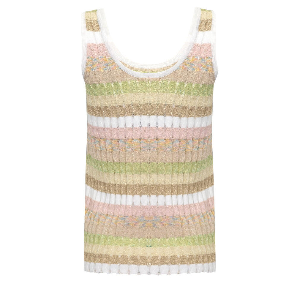 Tank Top in Racking Knit White/Mint