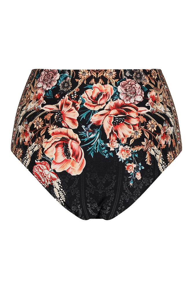 High Waisted Bikini Bottom With Trim Belle Of The Baroque