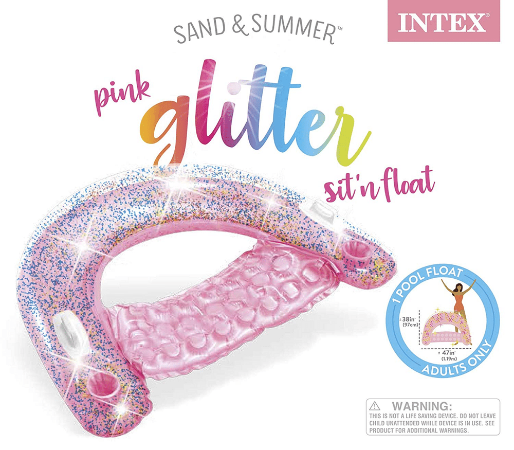 Glitter Sit 'N Float Pink