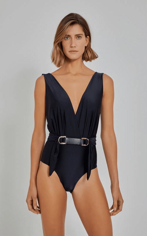 Detail Ruched Cachecoeur One Piece Black