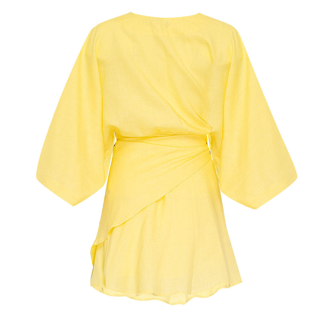 Short Dress Linen Lemon