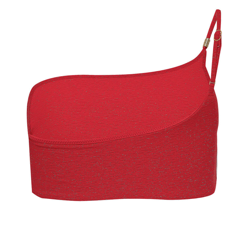 Twilight One Shoulder Top Chilli red