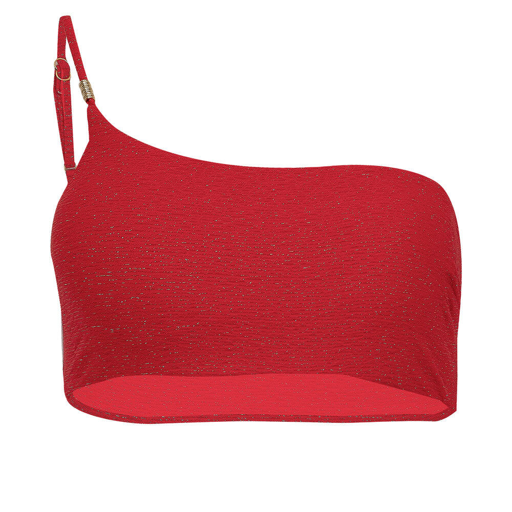 Twilight One Shoulder Top Chilli red