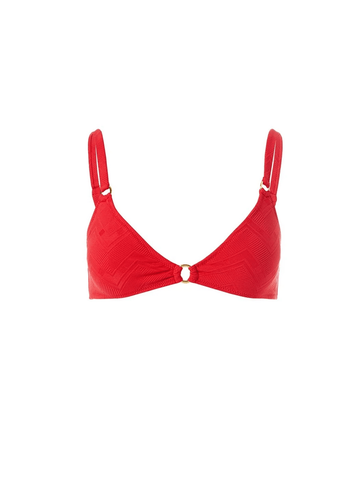 Montenegro Zigzag Red Bikini Top