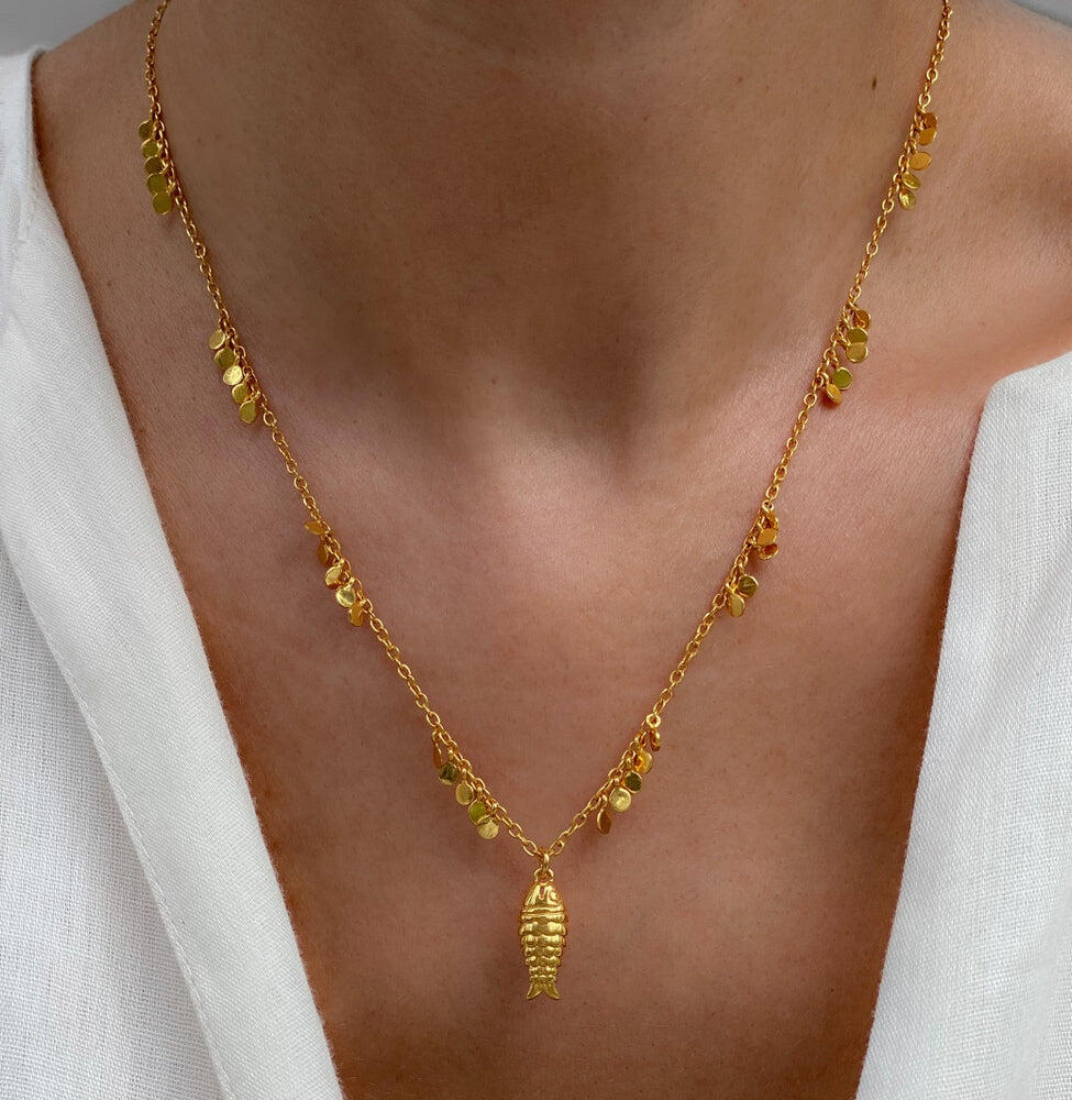 Gioia Mini Gold Fish Necklace