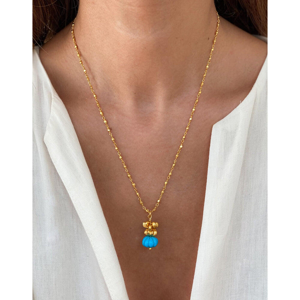 Heather Gold Blue Necklace