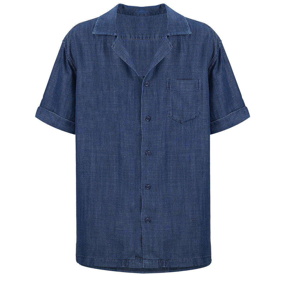 Tencel Shirt in  Navy Blue 