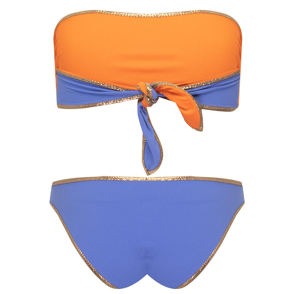 Hampton Bandeau Reversible Bikini Set Lilac/Orange