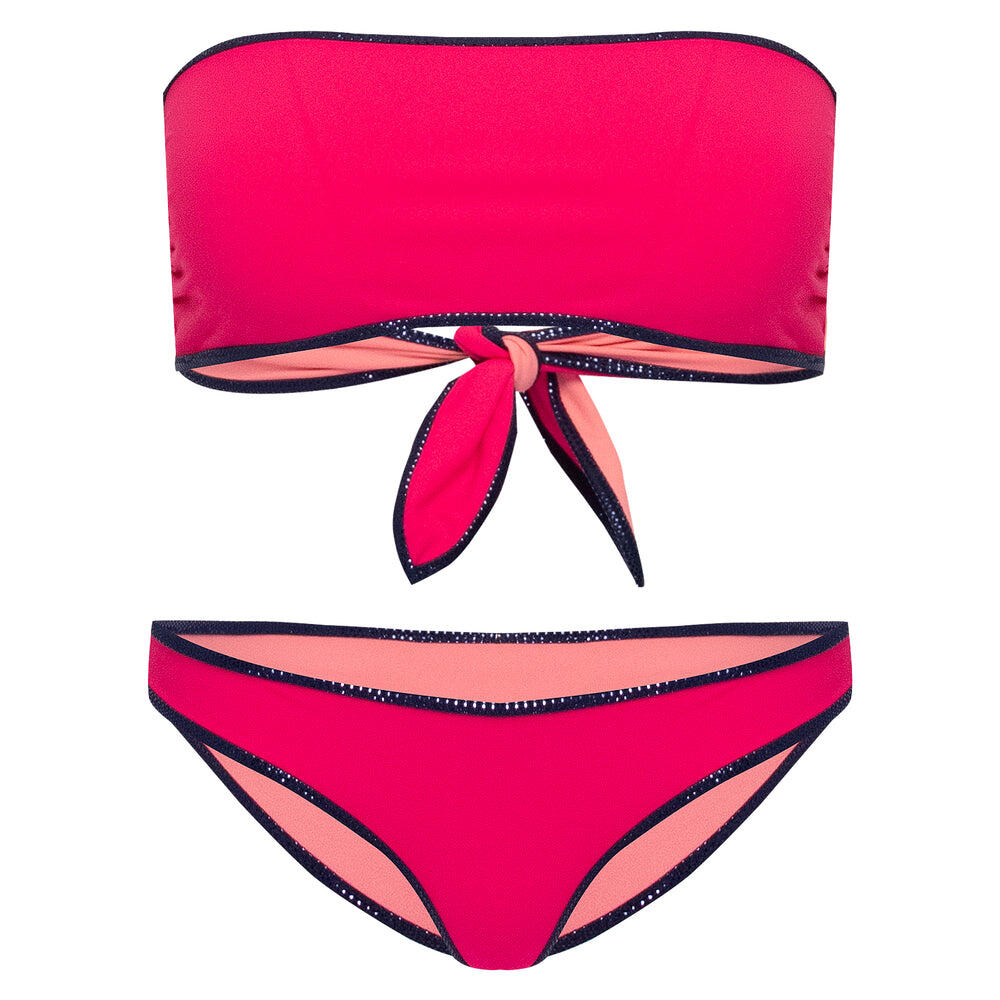 Hampton Bandeau Reversible Bikini Set Fuchsia/Pink