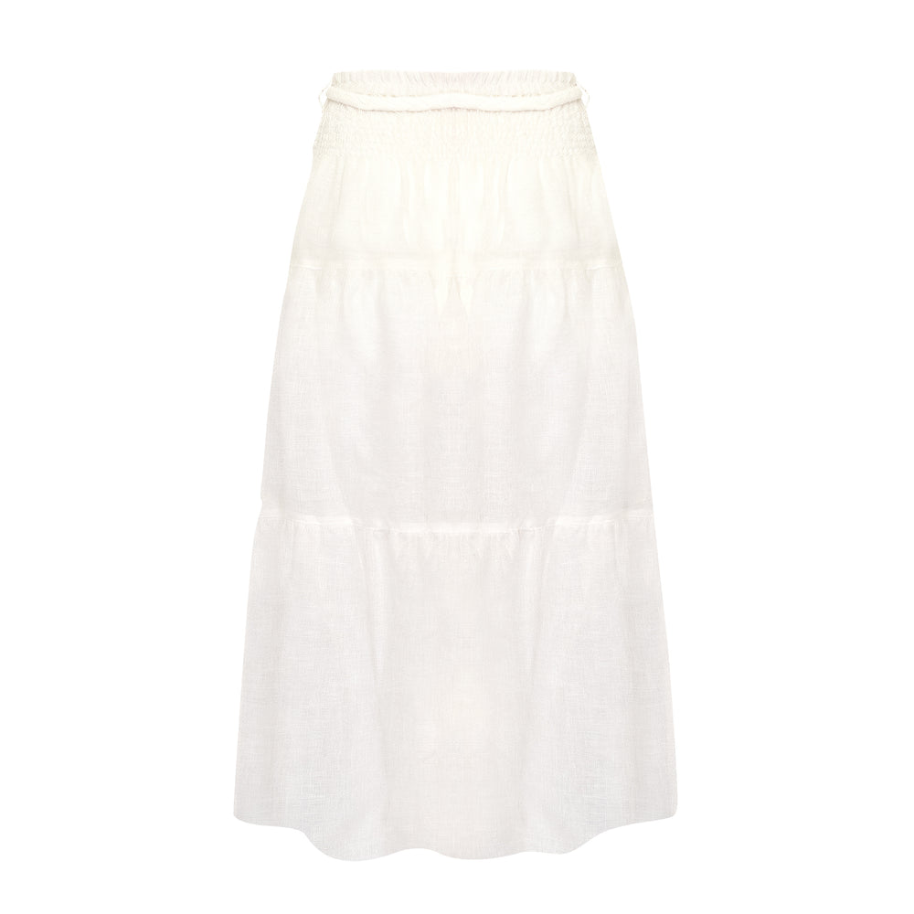Koko Long Skirt Linen Ivory