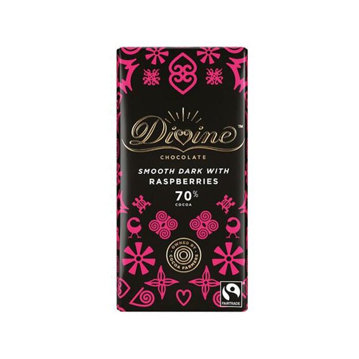 Divine - 70% Dark Chocolate With Raspberries
