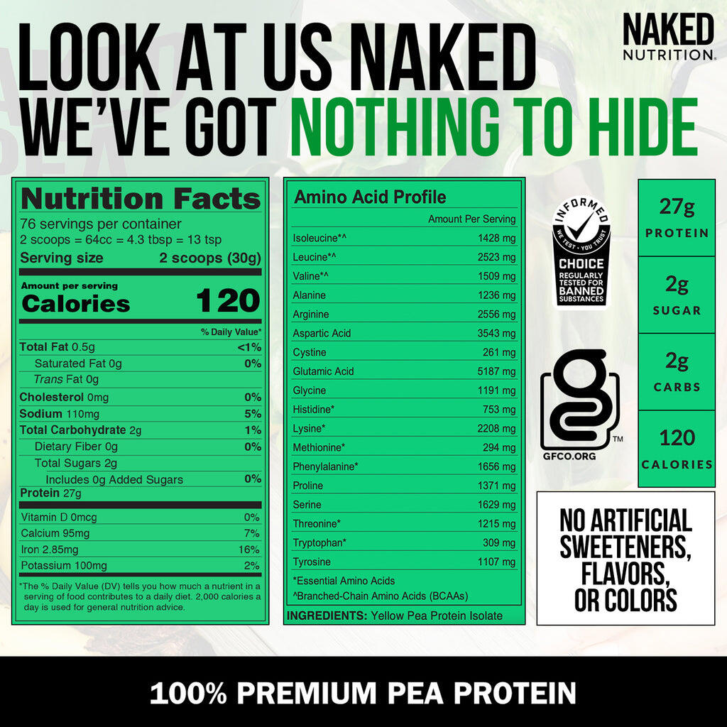 unflavored pea protein nutrition