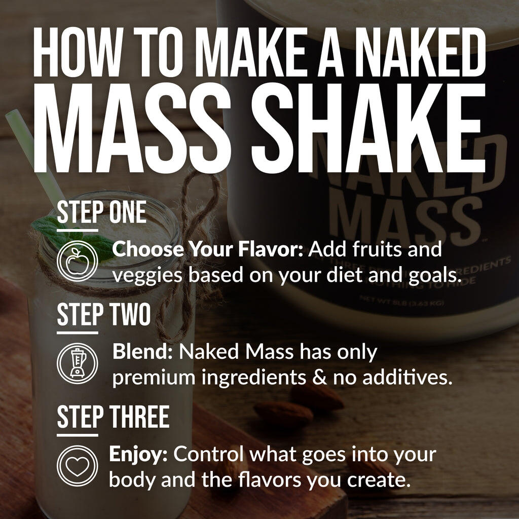Strawberry Weight Gainer Protein Supplement | Naked Mass - 8LB