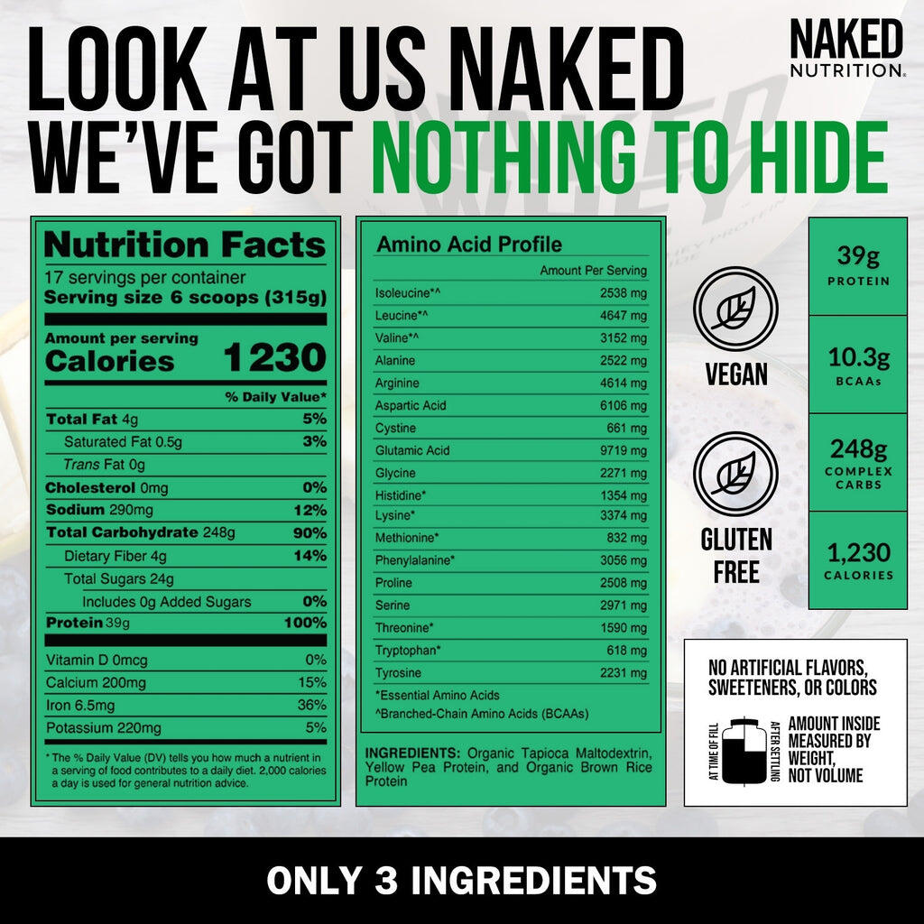 vegan weight gainer nutrition facts