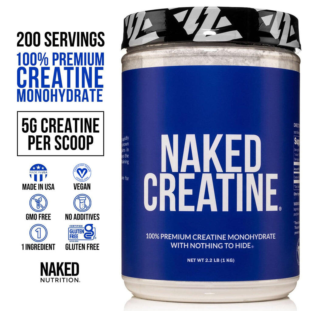 Pure Creatine Monohydrate 200 Servings - 1,000 Grams, 2.2lb Bulk, Non-GMO