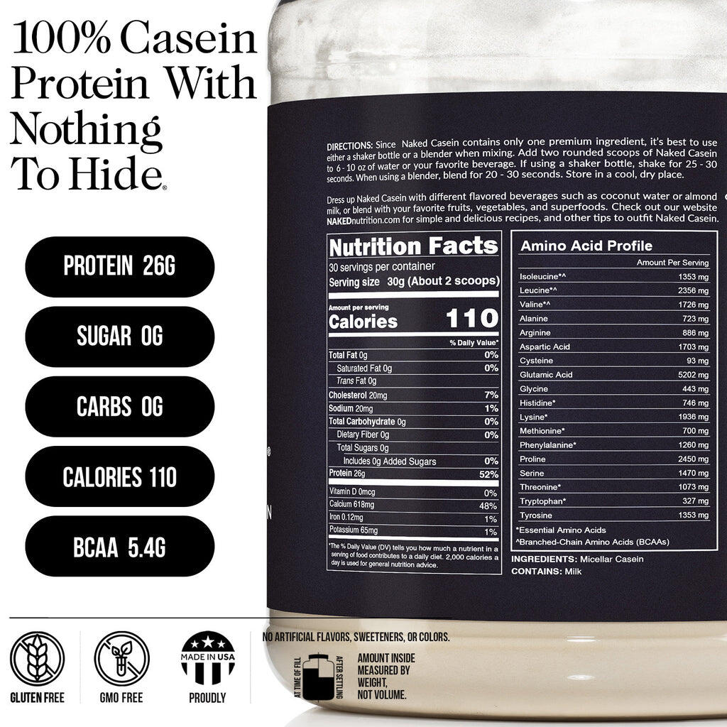 Micellar Casein Protein Powder | Naked Casein - 2LB