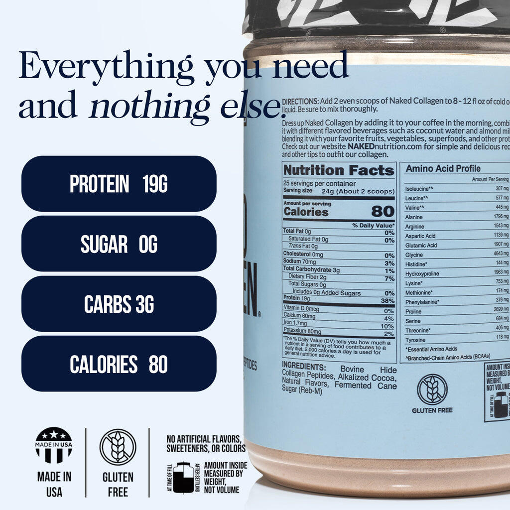 Proteína en polvo de péptidos de colágeno | Naked Collagen - 20 oz