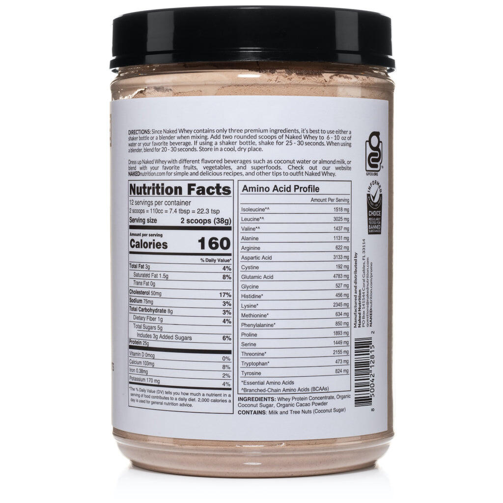 Chocolate Whey Protein Powder 1lb | Naked Chocolate Whey - 1LB