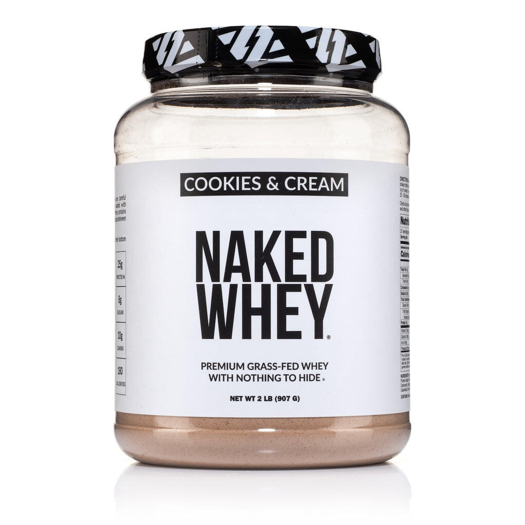 Proteína de suero en polvo con sabor a galletas y crema | Naked Whey - 2 libras