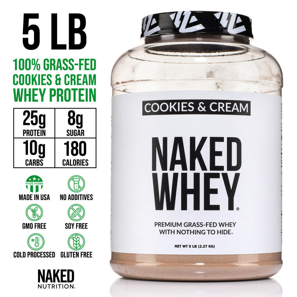 Proteína de suero en polvo con sabor a galletas y crema | Naked Whey - 5 libras