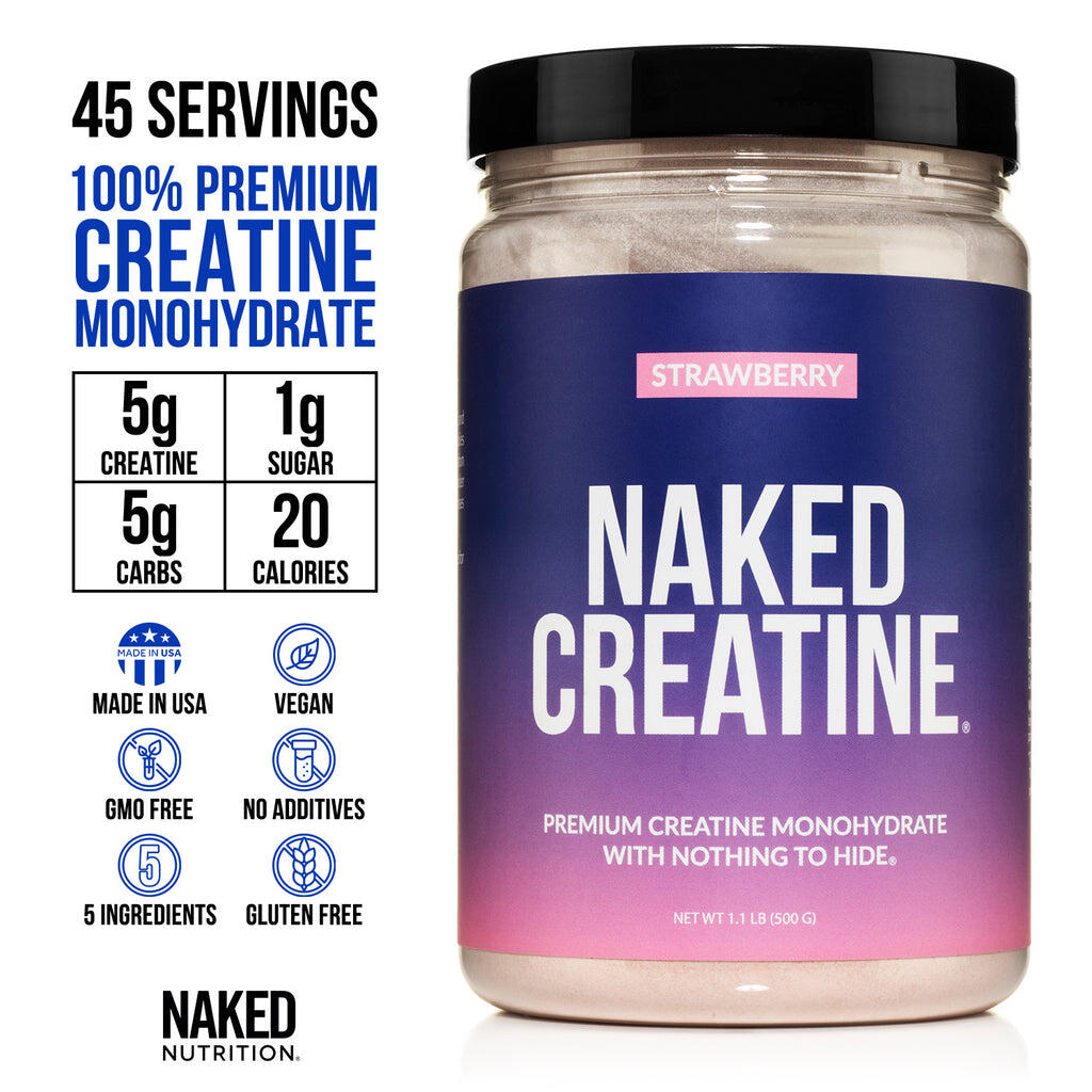 Strawberry Creatine Monohydrate Powder | Naked Creatine - 1.1LB