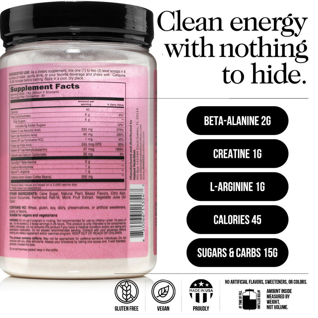 Strawberry Lemonade Pre Workout Supplement | Naked Energy - 30 Servings