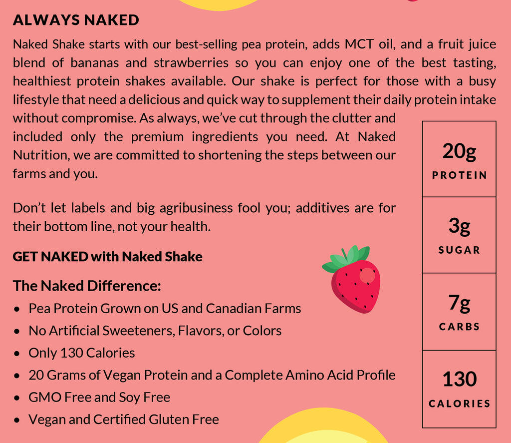 Strawberry Banana Protein Shake | Naked Shake - 30 Servings