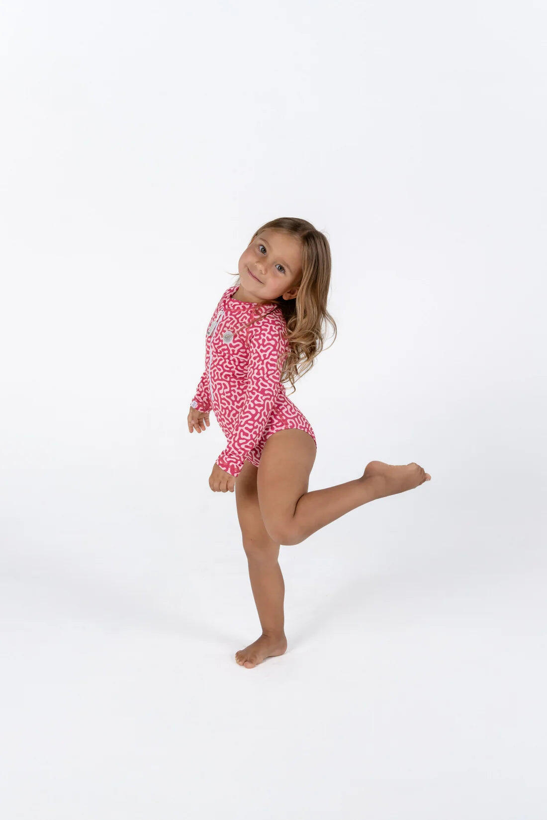 Girls Swimsuit Long Sleeve Coral Reef