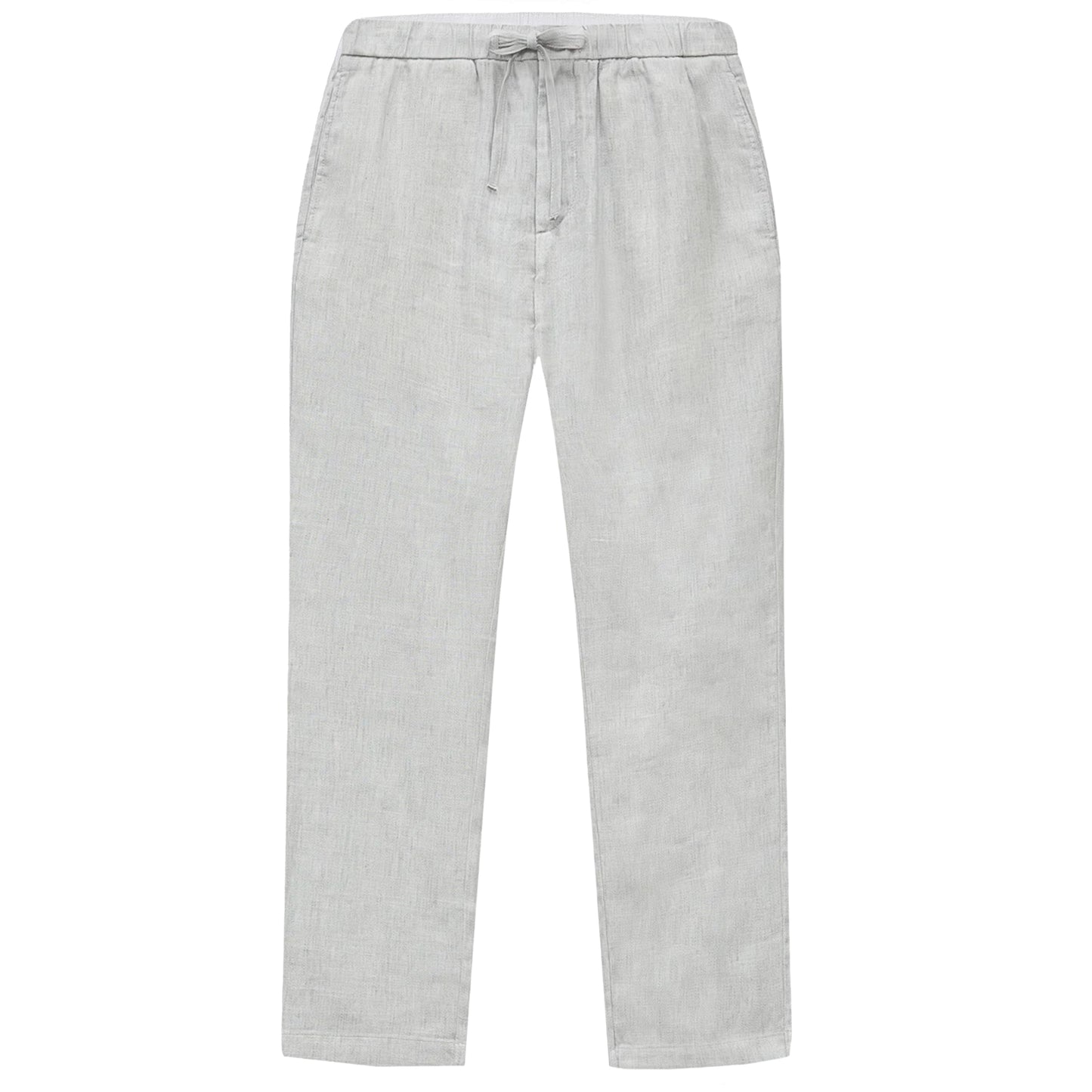 Oscar Linen Chinos Light Melange Grey - Trousers