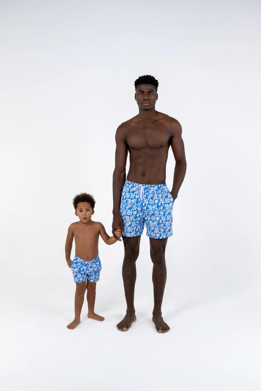 Men Swim Shorts Deep Sea Coral Blue