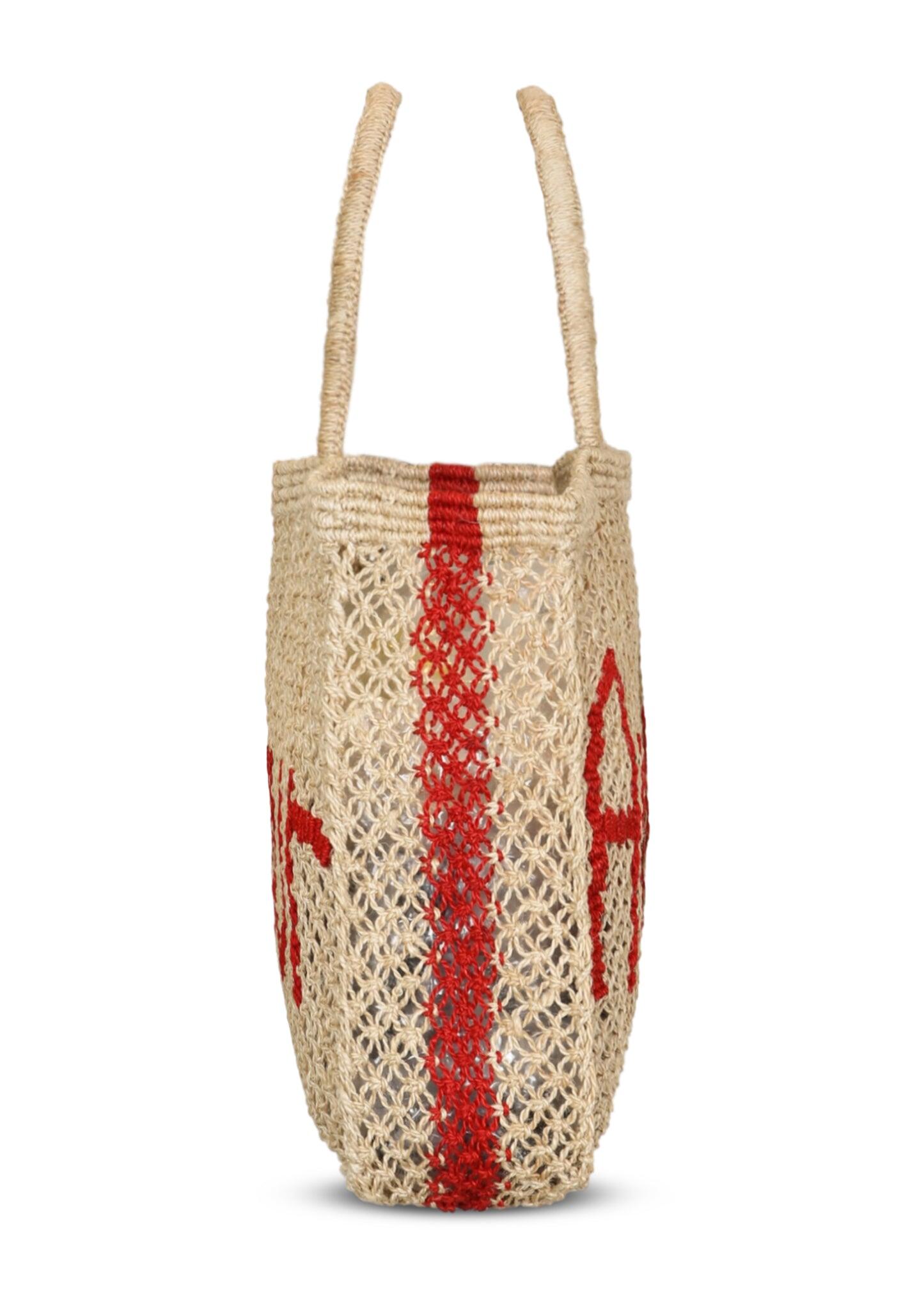Amour Jute Bag Natural/Scarlet - Bag