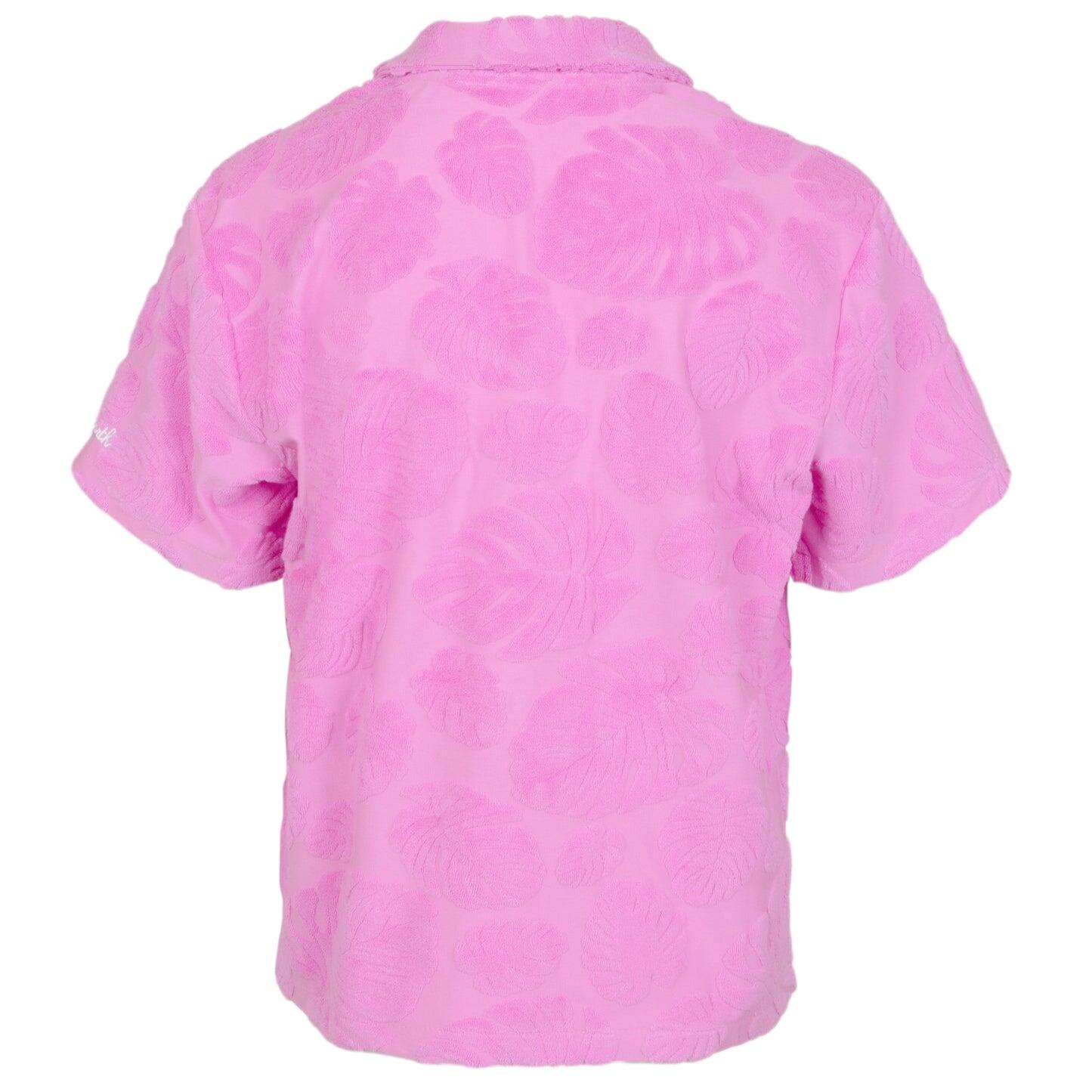 Everlee Terry Embossed Leaf Pink Girls Top