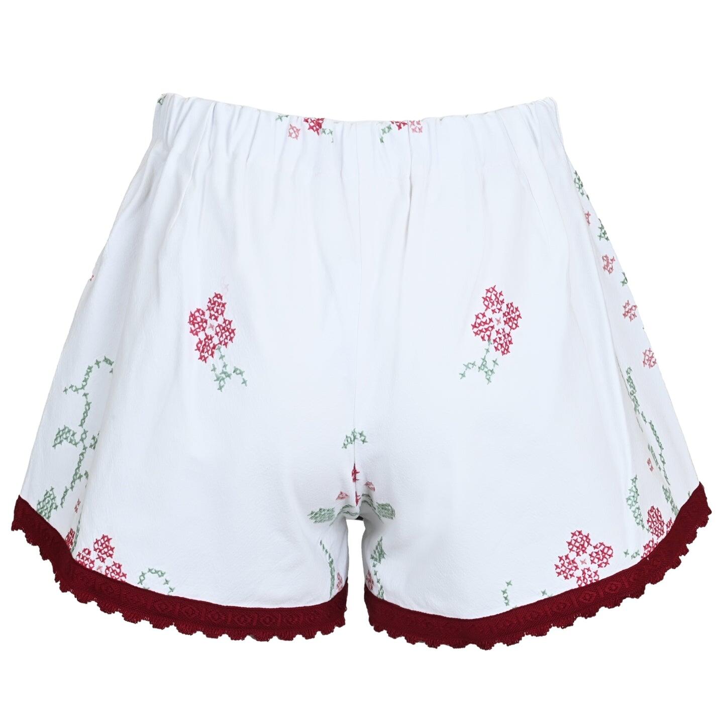 Orsina Cotton Shorts Ruby Trim Floral M