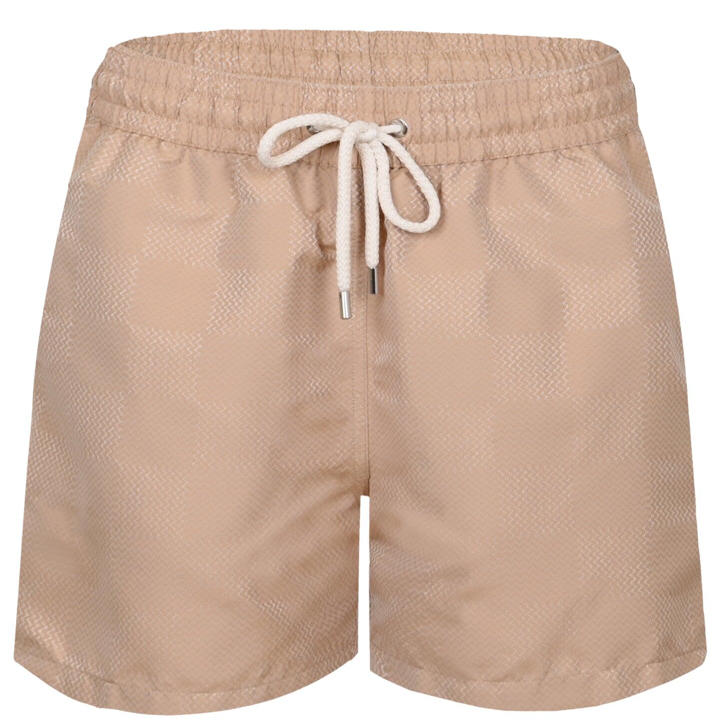 Rio Copa Check Print Jacquard Swimshorts Sand - Swim Shorts