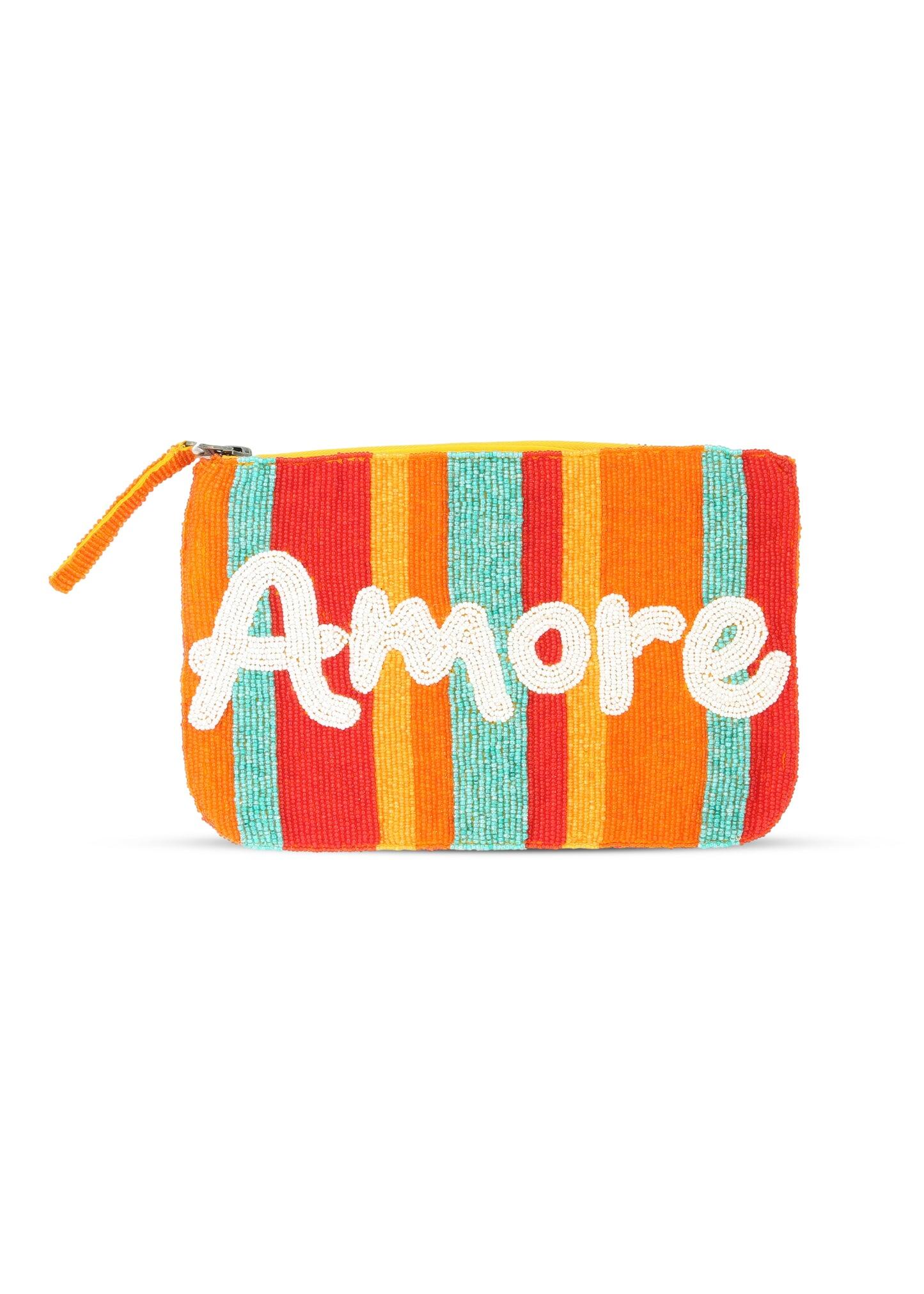 Amore Beaded Clutch Stripes - Clutch Bag