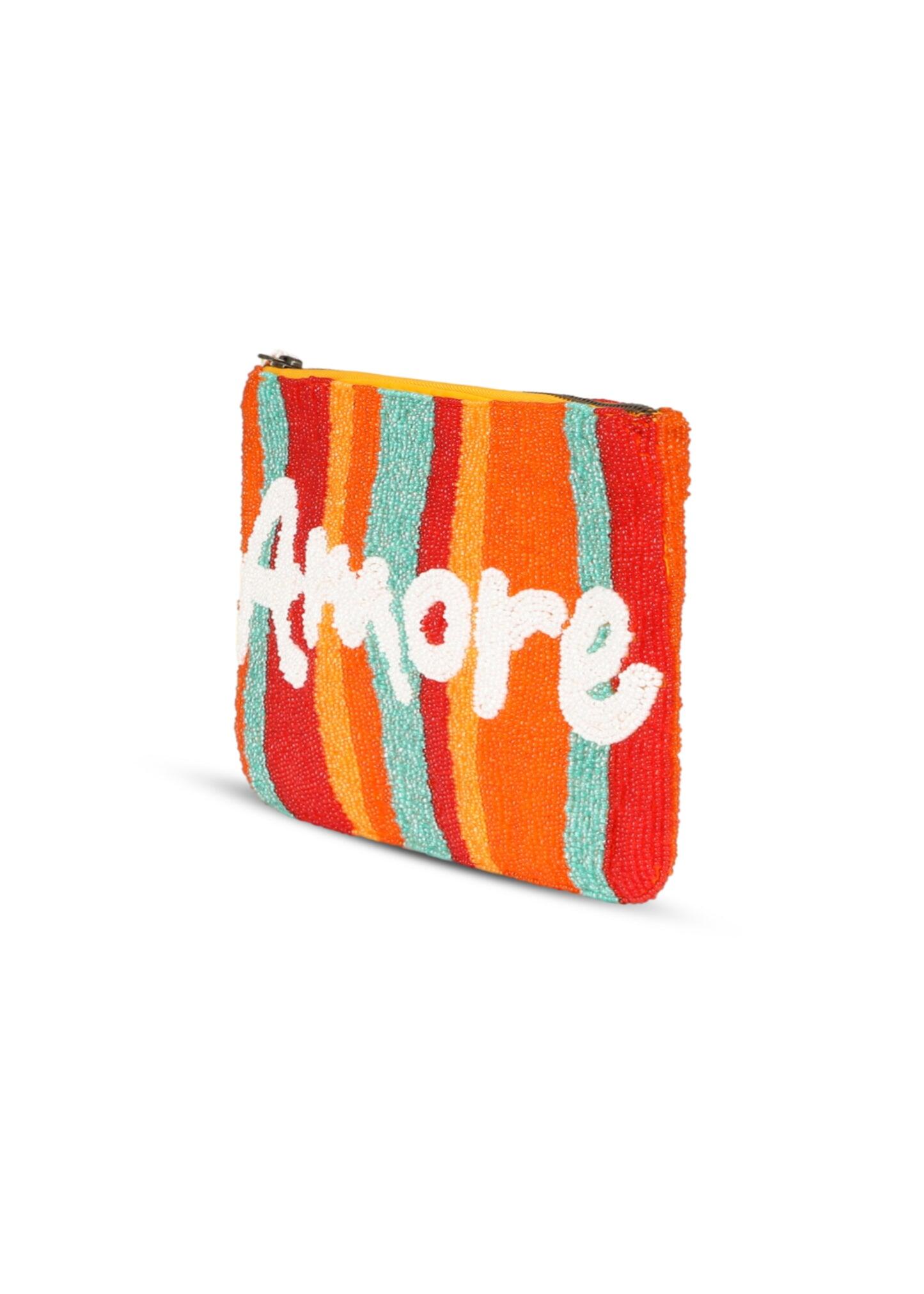 Amore Beaded Clutch Stripes - Clutch Bag