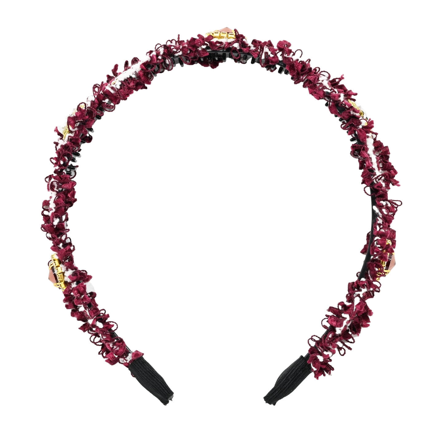 Woolen Gem Headband Red - Hair Accesories