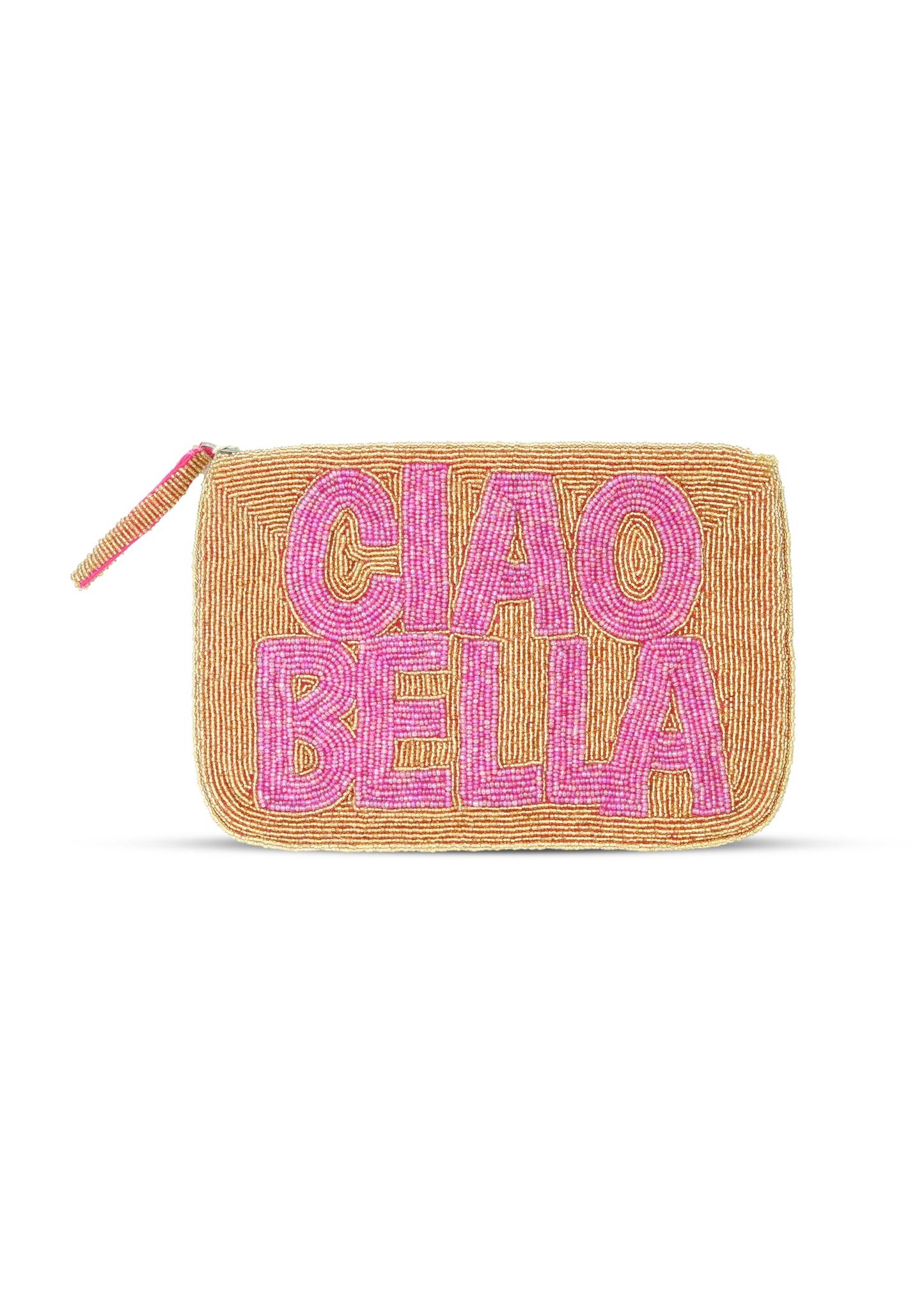 Ciao Bella Beaded Clutch Gold/Pink - Bag