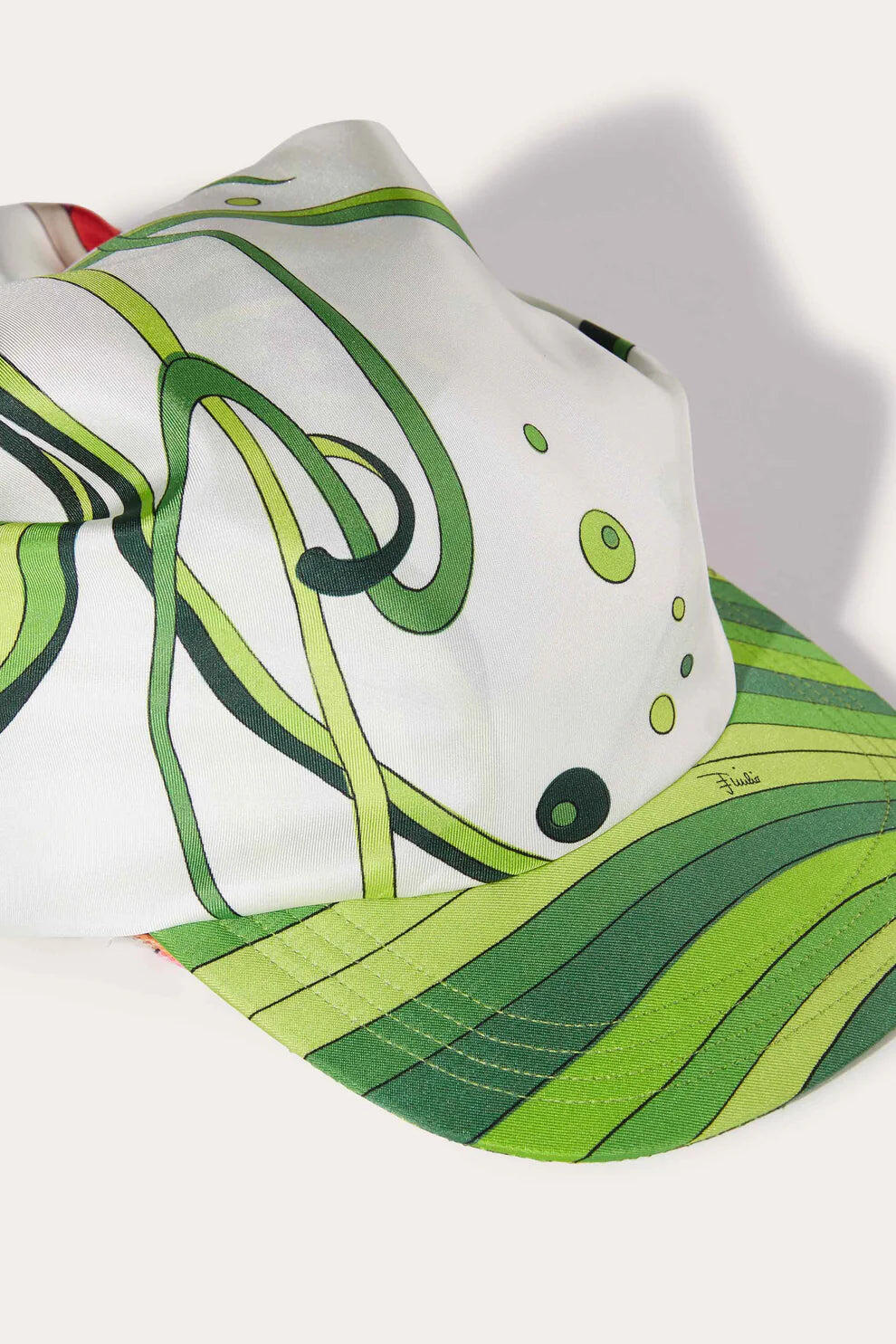 Patchwork Print Silk Twill Cap