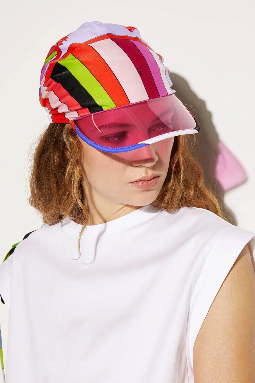 Iride Print Cap Visor Arancio/Rosa - ONE SIZE - Hat
