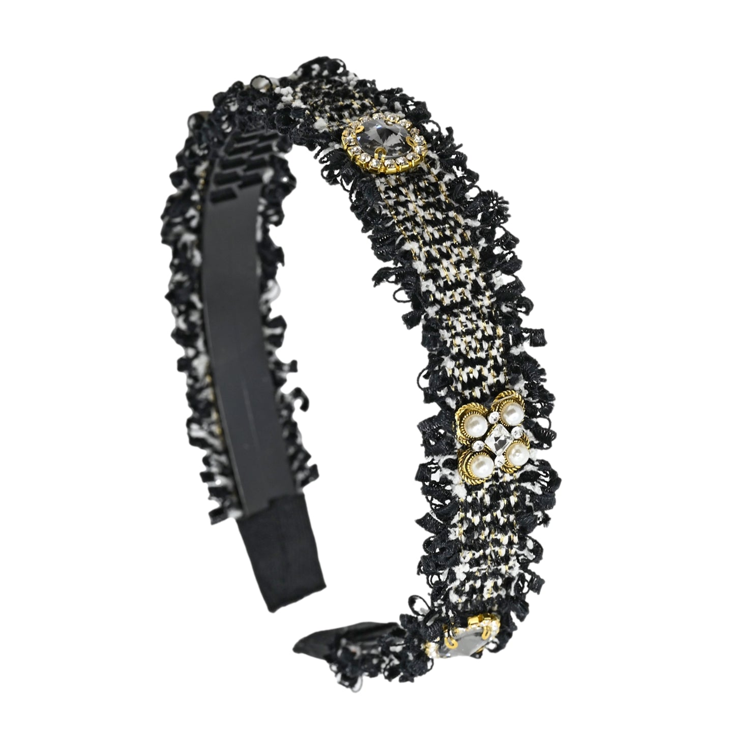 Woolen Gem Headband Black - Hair Accesories