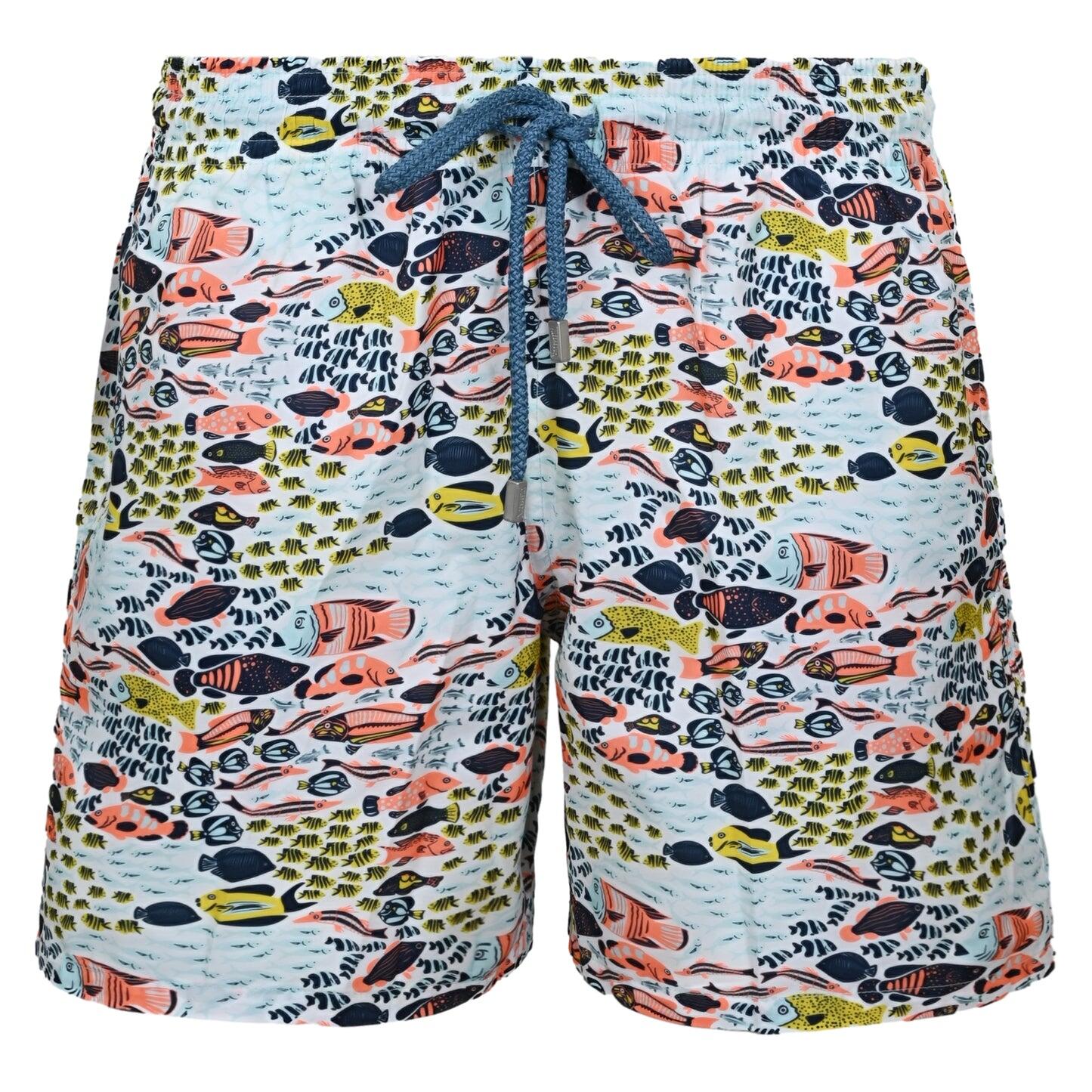 Men Swim Shorts Ultra-light and Packable Fish Family