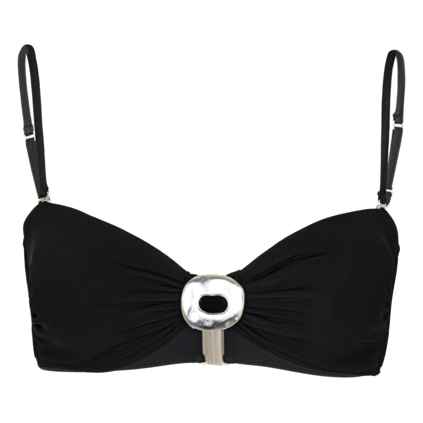 Solid Sam Bandeau Top Black - Bikini Top