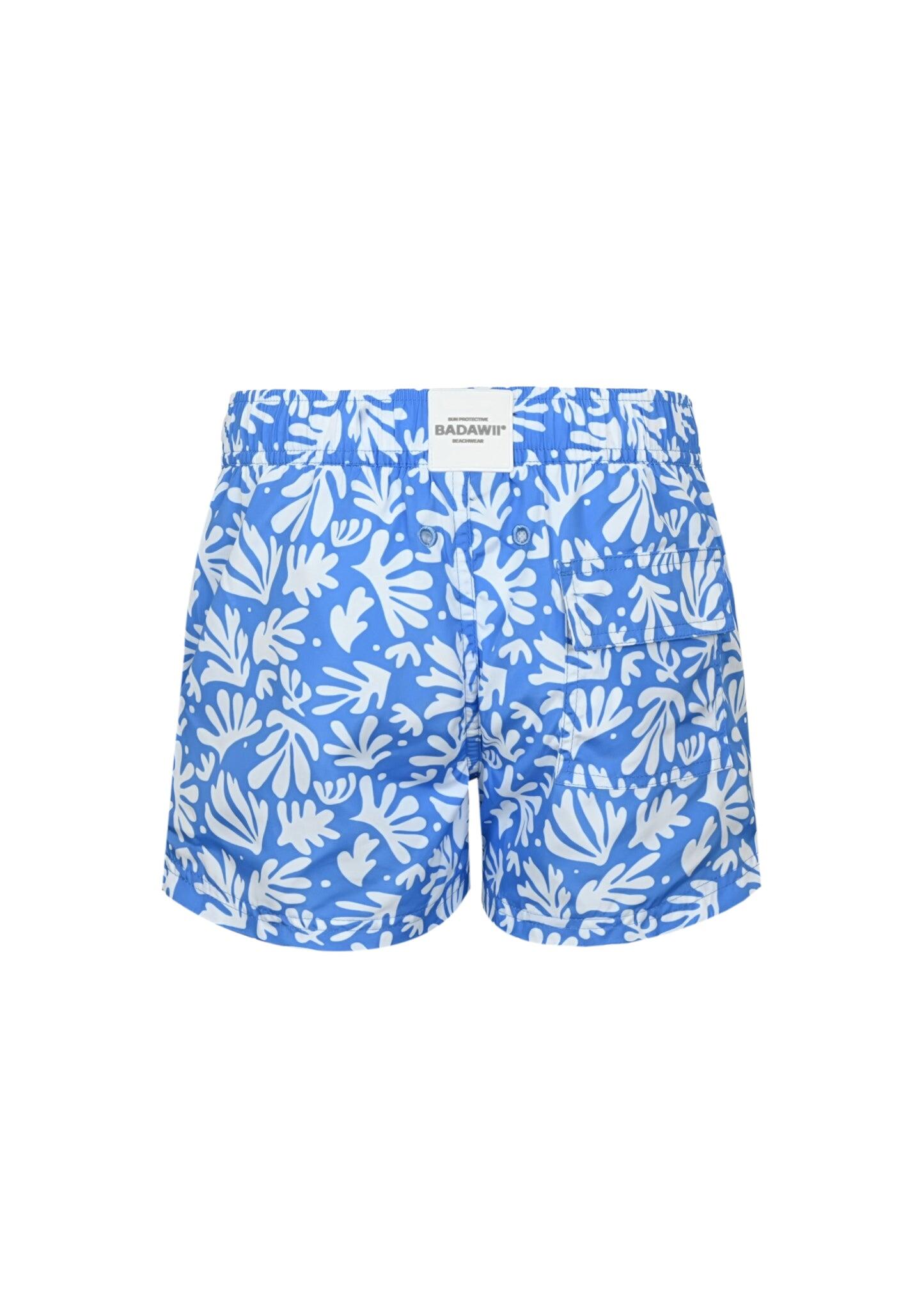 Boy Shorts Deep Blue Corals - Swim Shorts